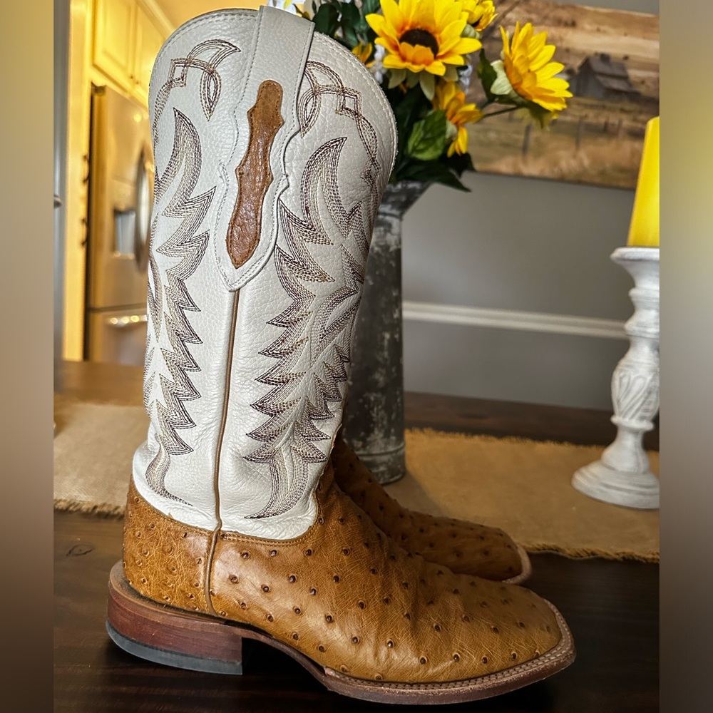 Justin Ostrich full quill boots